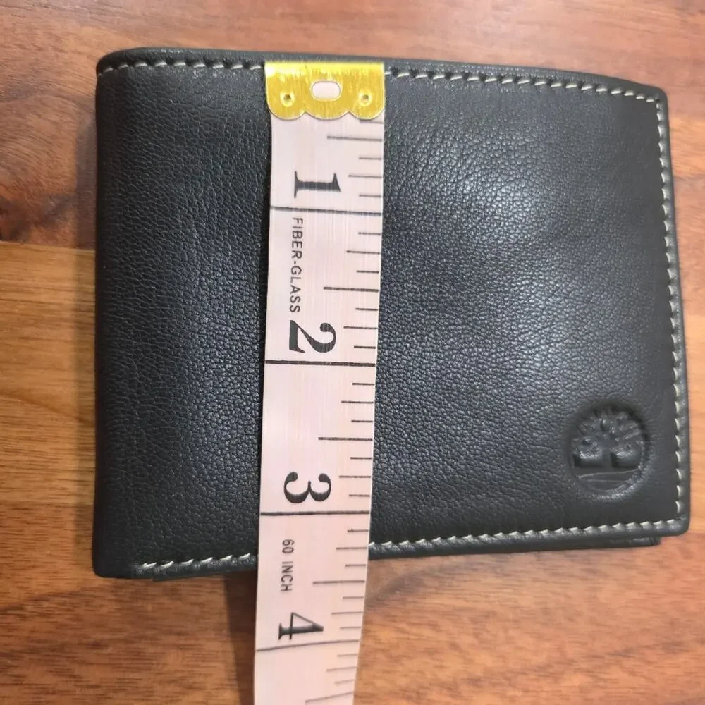 Timberland Black Bi Fold Card Holder Walllet Leather NWOT